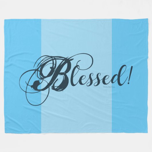 Blessed! Fleece Blanket  (Blue) (Vorderseite (Horizontal))
