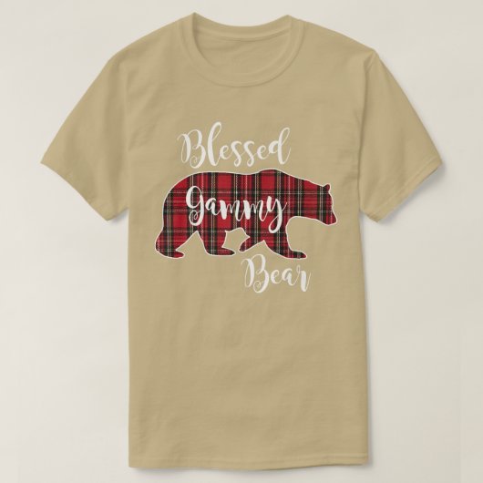 Blessed Gammy Bear Red Tartan Plaid Grandma Gift P T-Shirt (Design vorne)