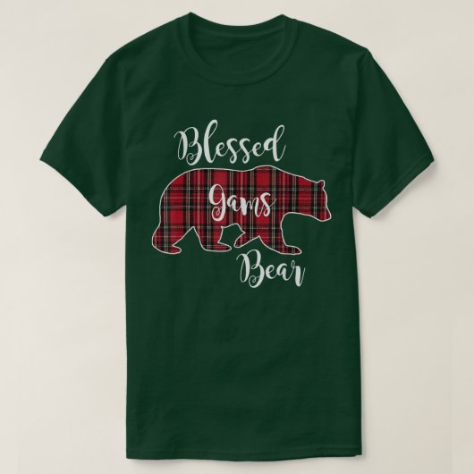 Blessed Gams Bear Red Tartan Plaid Grandma Gift  T-Shirt (Design vorne)