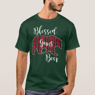 Blessed Gams Bear Red Tartan Plaid Grandma Gift T-Shirt
