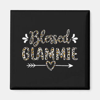 Blessed glammie grandma grandmother cute leopard magnet