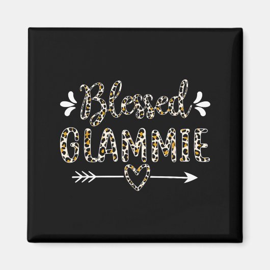 Blessed glammie grandma grandmother cute leopard magnet (Vorne)