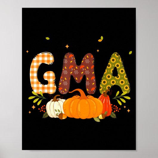 Blessed Gma Pumpkin Fall Autumn Thanksgiving Mom W Poster (Vorne)