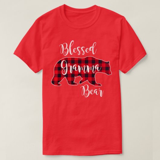 Blessed Gramma Bear Red Buffalo Check Plaid Fun Gr T-Shirt (Design vorne)