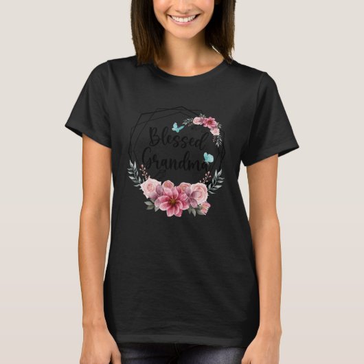 Blessed Grandma with Floral Mother s Day 2023 T-Shirt (Vorderseite)