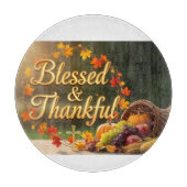 Blessed & Grateful - Inspirational Schneidebrett (Vorderseite)