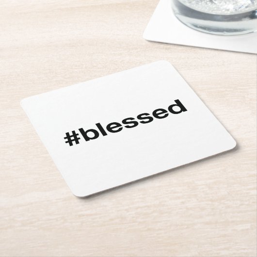 BLESSED Hashtag Rechteckiger Pappuntersetzer (angewinkelt)