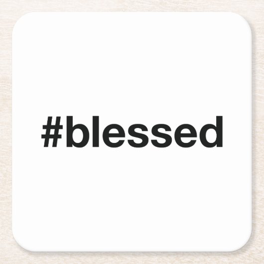 BLESSED Hashtag Rechteckiger Pappuntersetzer (Vorderseite)