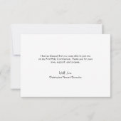 Blessed Heart Script Minimal Photo First communion Dankeskarte (Rückseite)