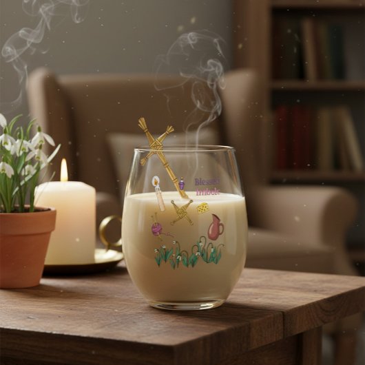 Blessed Imbolc Glass Light Renewal Brigid Design Weinglas Ohne Stiel