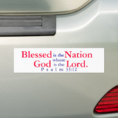 Blessed ist die Nation, deren Gott der Lord T-shir Autoaufkleber (Auf Auto)