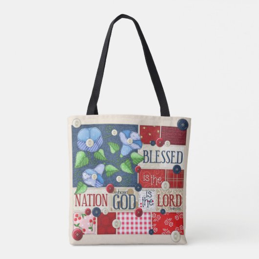 "Blessed ist die Nation" Scripture-Taschen-Tasche Tasche (Rückseite)