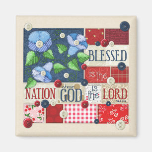 "Blessed ist die Nations-" Schrifts-Magnet Magnet