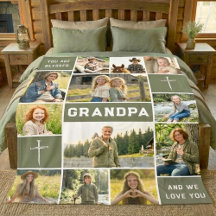 Blessed Loved Grandpa 12 Photo Collage Custom Text
