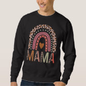 Blessed Mama Leopard Boho Cute Rainbow Sweatshirt (Vorderseite)