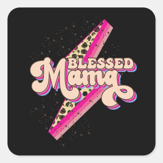 Blessed Mama Quadratischer Aufkleber (Vorderseite)