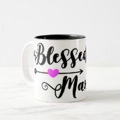 Blessed Mama Zweifarbige Tasse (Vorderseite Links)