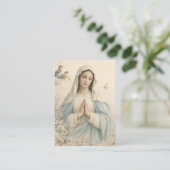 Blessed Mary Catholic Funeral Memorial Holy Card - Visitenkarte (Stehend Vorderseite)