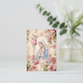 Blessed Mary Catholic Funeral Memorial Holy Card - Visitenkarte (Stehend Vorderseite)