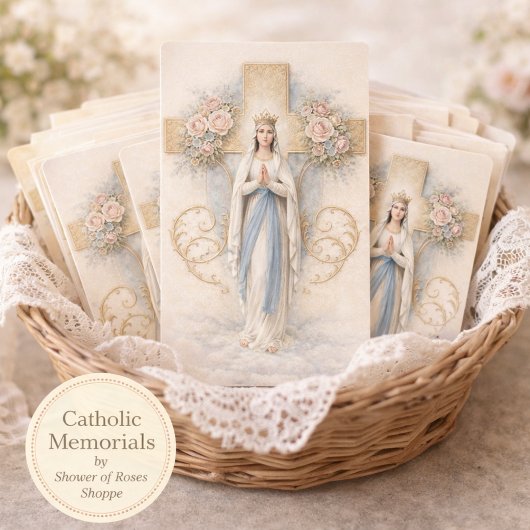 Blessed Mary Catholic Funeral Memorial Holy Card - Visitenkarte