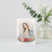 Blessed Mary Catholic Funeral Memorial Holy Card - Visitenkarte (Stehend Vorderseite)