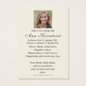 Blessed Mary Funeral Memorial Croatian (Rückseite)