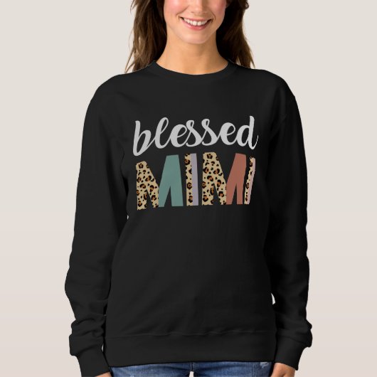 Blessed Mimi Cute Leopard Print Sweatshirt (Vorderseite)