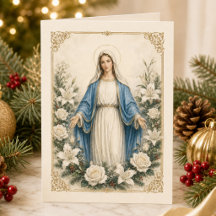Blessed Mother Mary Catholic Floral 