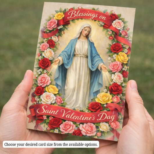 Blessed Mother Mary Valentines Prayer Roses Visitenkarte