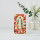 Blessed Mother Mary Valentines Prayer Roses Visitenkarte (Stehend Vorderseite)