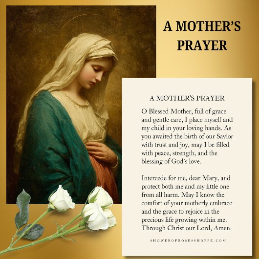 Blessed Mother Prayer Card for Expectant Mothers Begleitkarte