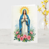 Blessed Mother Prayer Card Karte (Gelbe Blume)