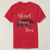 Blessed Mummy Bear Red Tartan Plaid Pattern Mama M T-Shirt (Design vorne)