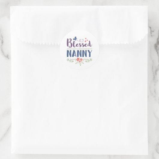 Blessed Nanny Runder Aufkleber (Tasche)