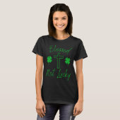 Blessed Not Lucky  Christian St Patricks Day  Cros T-Shirt (Vorne ganz)