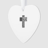 Blessed Papa Cross Christian Vintage Typography De Ornament (Vorderseite)