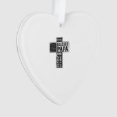 Blessed Papa Cross Christian Vintage Typography De Ornament (Vorderseite)