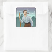 Blessed Pier Giorgio Frassati Quadratischer Aufkleber (Tasche)