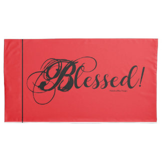 Blessed! Pillow Case Set (Red) Kissenbezug