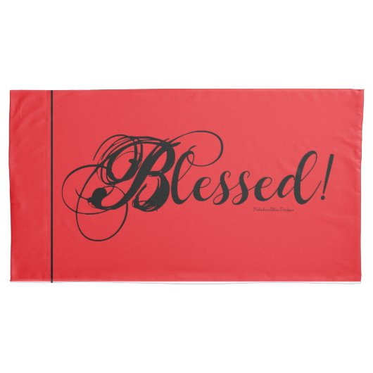 Blessed! Pillow Case Set (Red) Kissenbezug (Vorderseite-Links)
