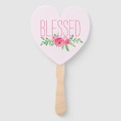 Blessed Pink Watercolor Floral Fächer (Vorderseite)