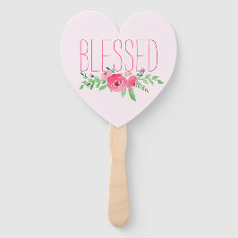 Blessed Pink Watercolor Floral Fächer