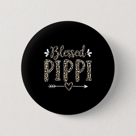 Blessed pippi grandma grandmother cute leopard button (Vorderseite)