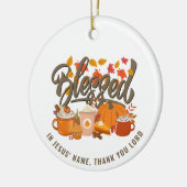 BLESSED Pumpkin Christlicher Erntedank Keramik Ornament (Links)