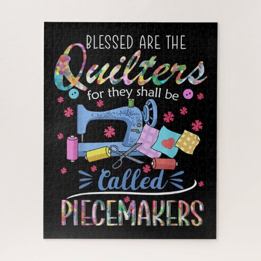 Blessed Quilters Piecemakers Quilting Sewing Gift Puzzle (Vertikal)
