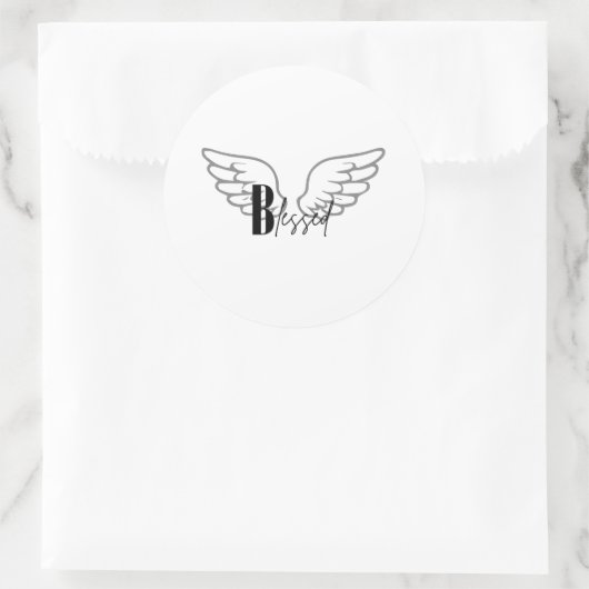 Blessed Runder Aufkleber (Tasche)