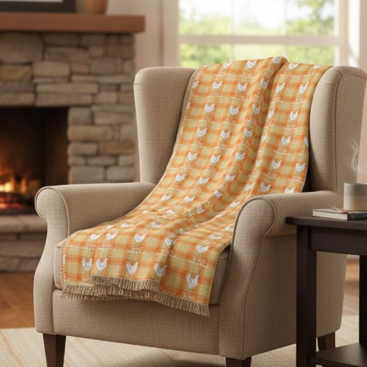 Blessed Rustic Chicken Pattern Blanket Fleecedecke