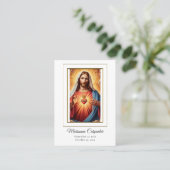 Blessed Sacred Heart Jesus Memorial Prayer Card Platzkarte (Stehend Vorderseite)