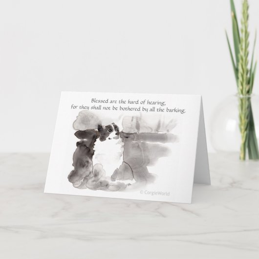 "Blessed sind der Anhörung" CorgiBeatitude das Karte (Vorderseite)