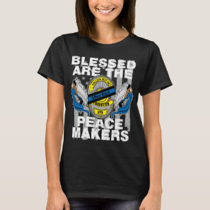 Blessed sind der Friedenshersteller-Offizier T-Shirt